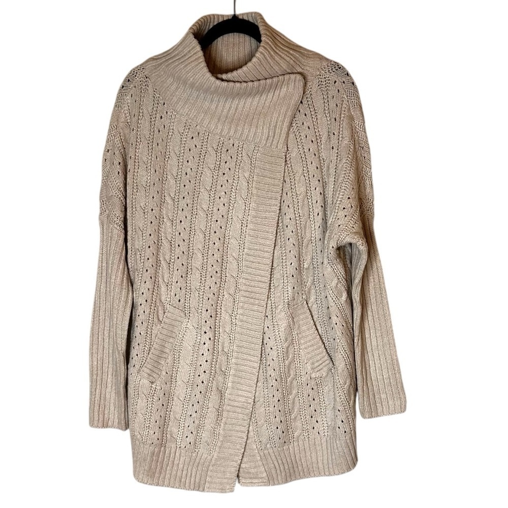 RD Style Women's Cable Knit Wrap Cardigan Sweater- size Small